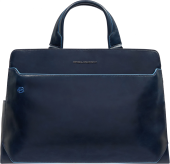 Деловая сумка Piquadro Blue Square CA6590B2/BLU2 с отделением для ноутбука 15.6" темно-синяя натур.кожа