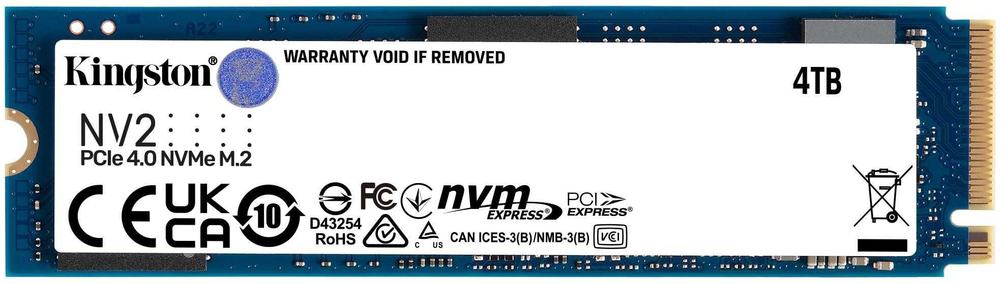 Накопитель SSD Kingston PCIe 4.0 x4 4TB SNV2S/4000G NV2 M.2 2280