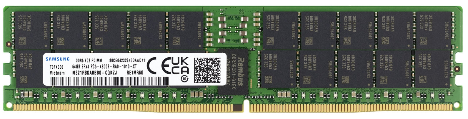 Память DDR5 64GB 4800MHz Samsung M321R8GA0BB0-CQKZJ OEM PC5-38400 CL40 DIMM ECC 288-pin 1.1В dual rank OEM