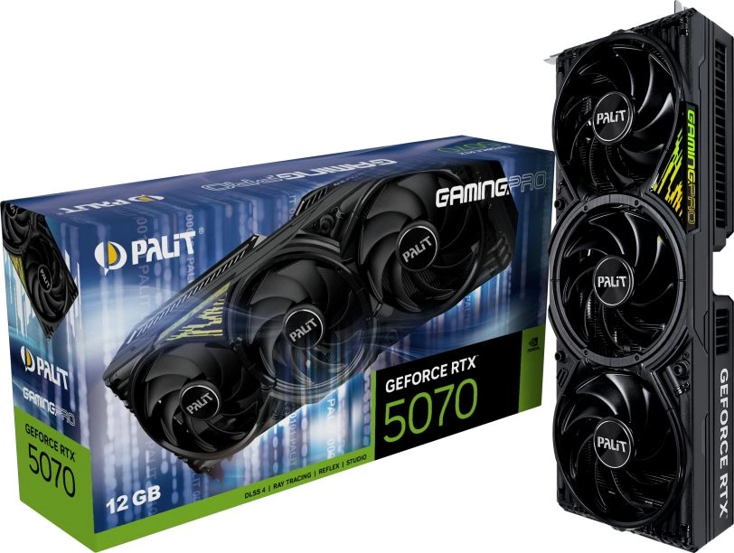 Видеокарта Palit PCI-E 5.0 PA-RTX5070 GAMINGPRO NVIDIA GeForce RTX 5070 12Gb 192bit GDDR7 2325/28000 HDMIx1 DPx3 HDCP Ret