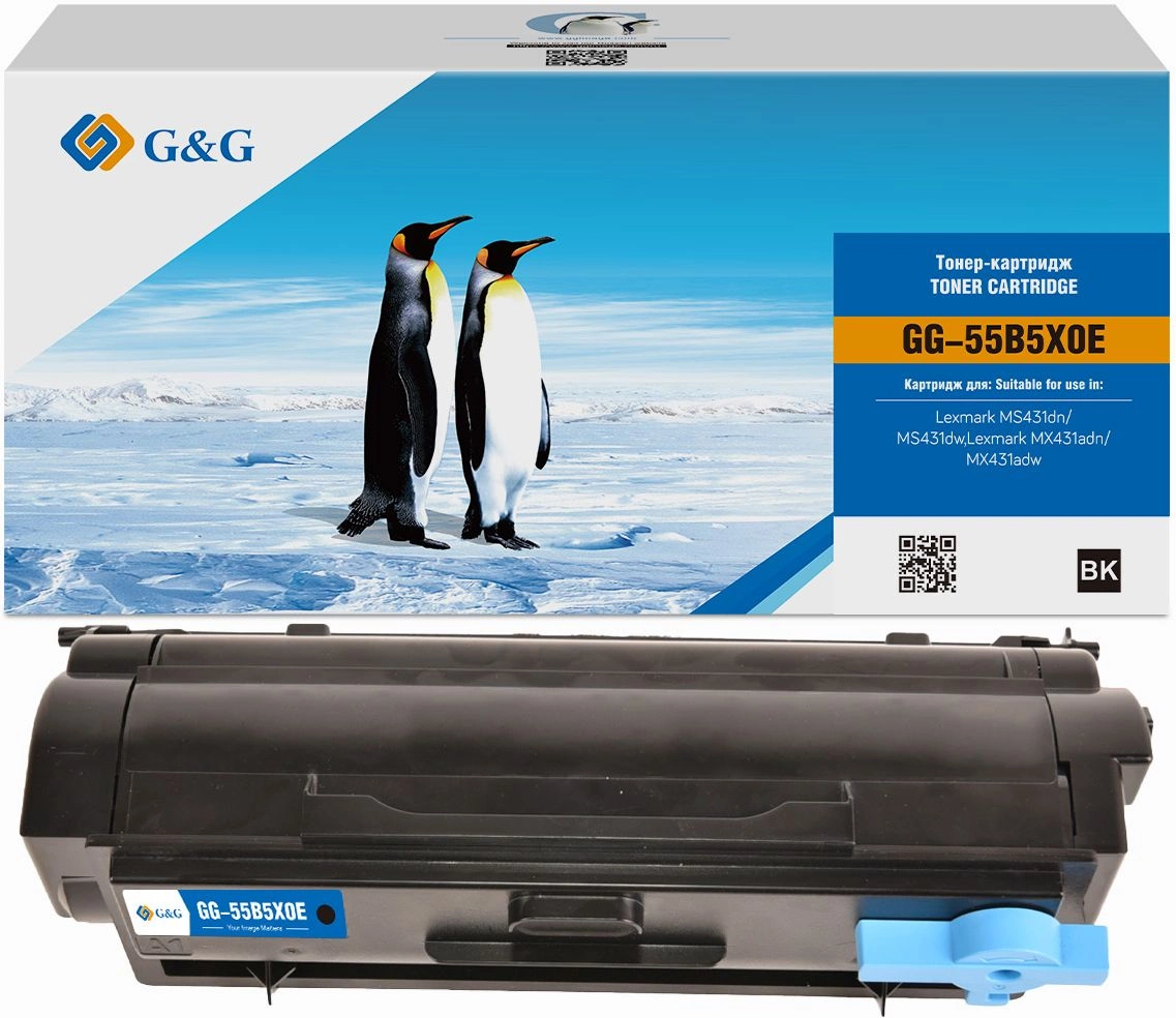 Картридж лазерный G&G GG-55B5X0E 55B5X00/55B5X0E черный (20000стр.) для Lexmark MS431dn/MS431dw/MX431adn/MX431adw
