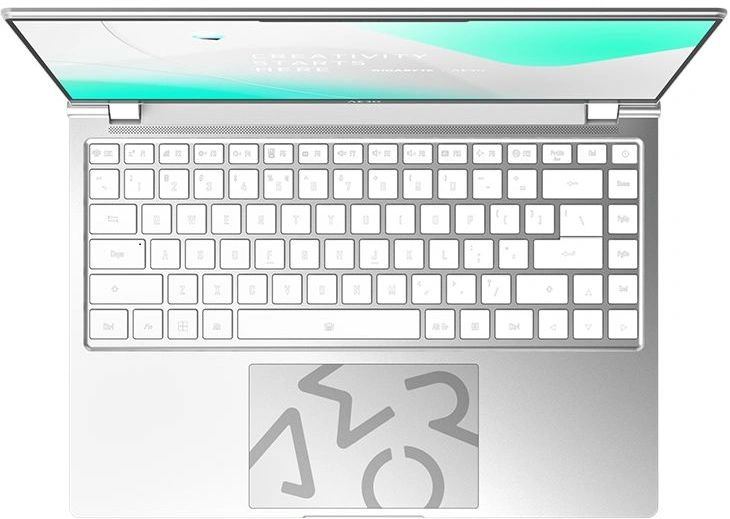 Ноутбук Gigabyte Aero 14 Core i7 13700H 16Gb SSD1Tb NVIDIA GeForce RTX4050 6Gb 14" OLED QHD+ (2880x1800) без ОС silver WiFi BT Cam (BMF-72KZBB4SD)