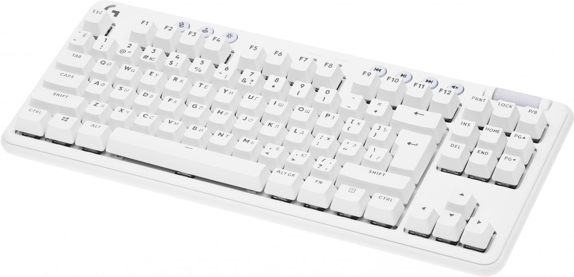 Клавиатура Logitech G715 TKL механическая белый USB беспроводная BT/Radio Multimedia for gamer LED (подставка для запястий) (920-010464)