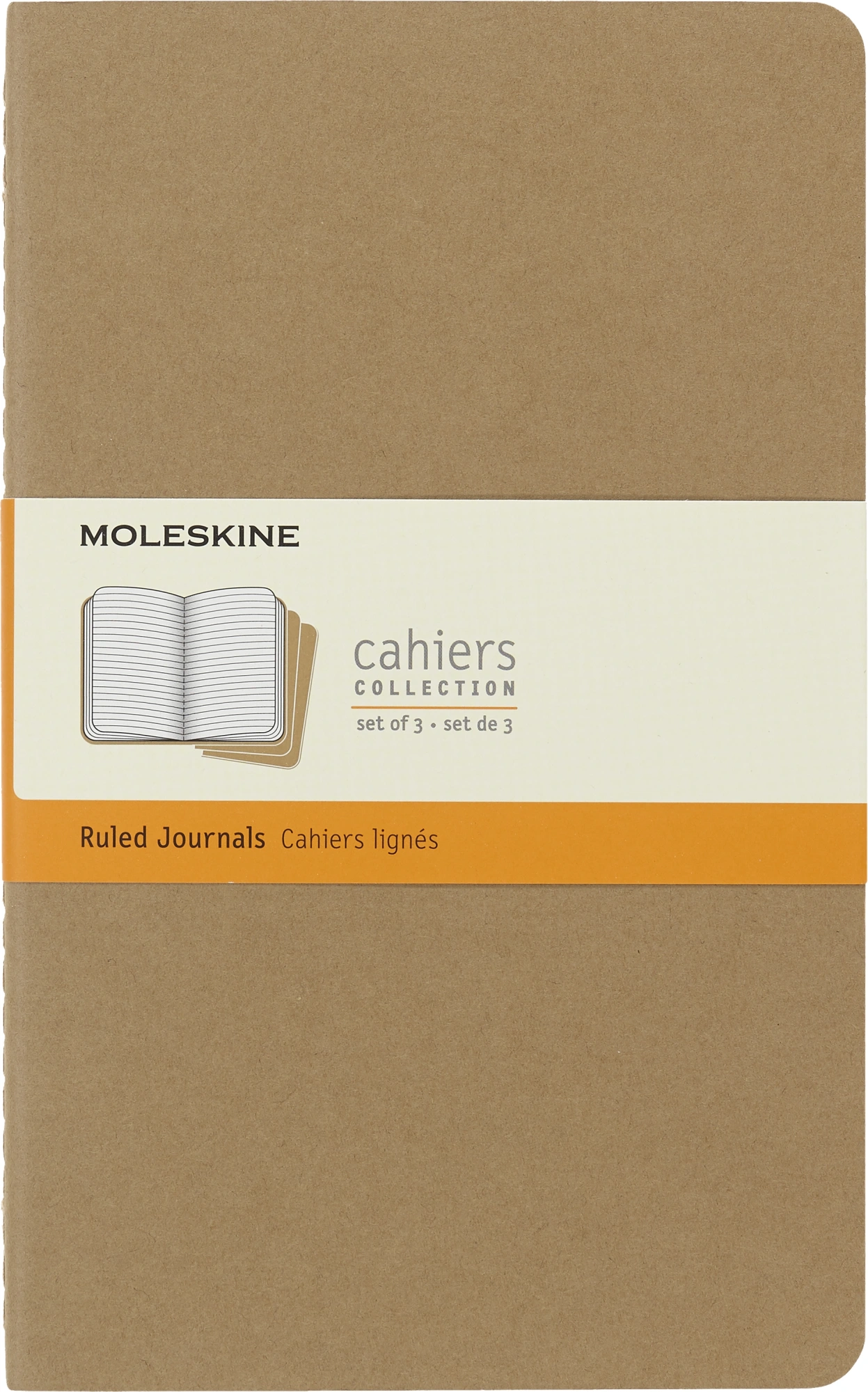 Блокнот Moleskine CAHIER JOURNAL QP416 Large 130х210мм обложка картон 80стр. линейка бежевый (3шт)