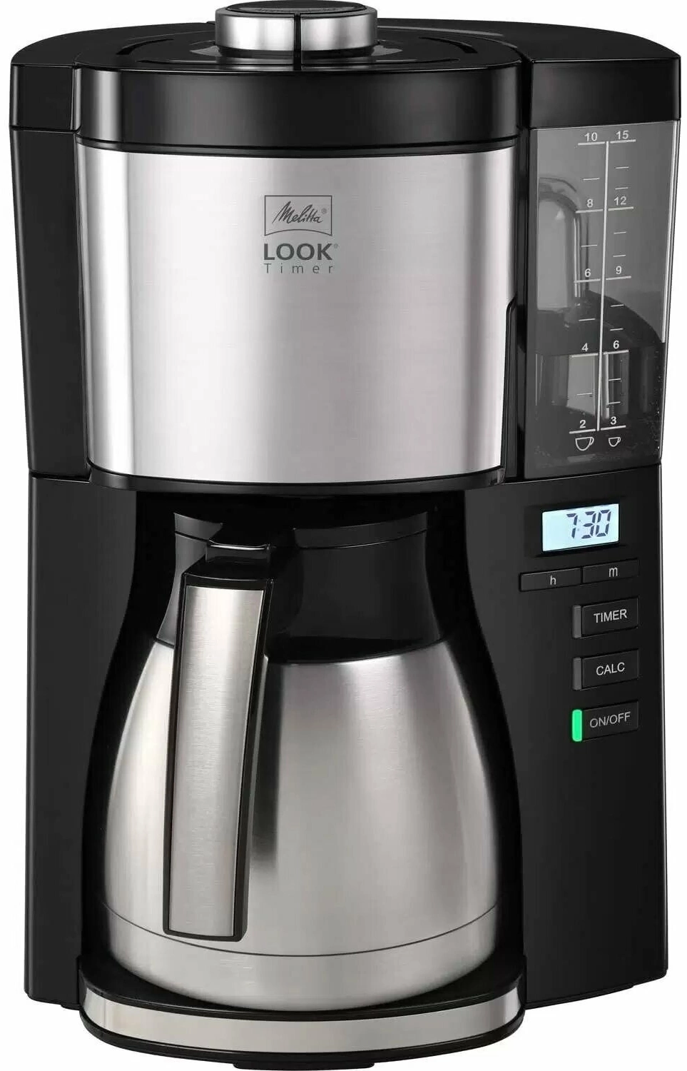 Кофеварка капельная Melitta Look V Therm Timer Black Filter 1000Вт черный/нержавеющая сталь