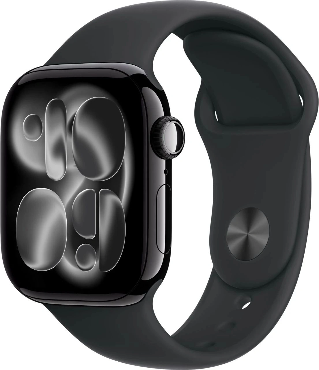 Смарт-часы Apple Watch Series 11 A3331 42мм OLED корп.черный Sport Band рем.черный разм.брасл.:M/L (MEQU4LW/A)