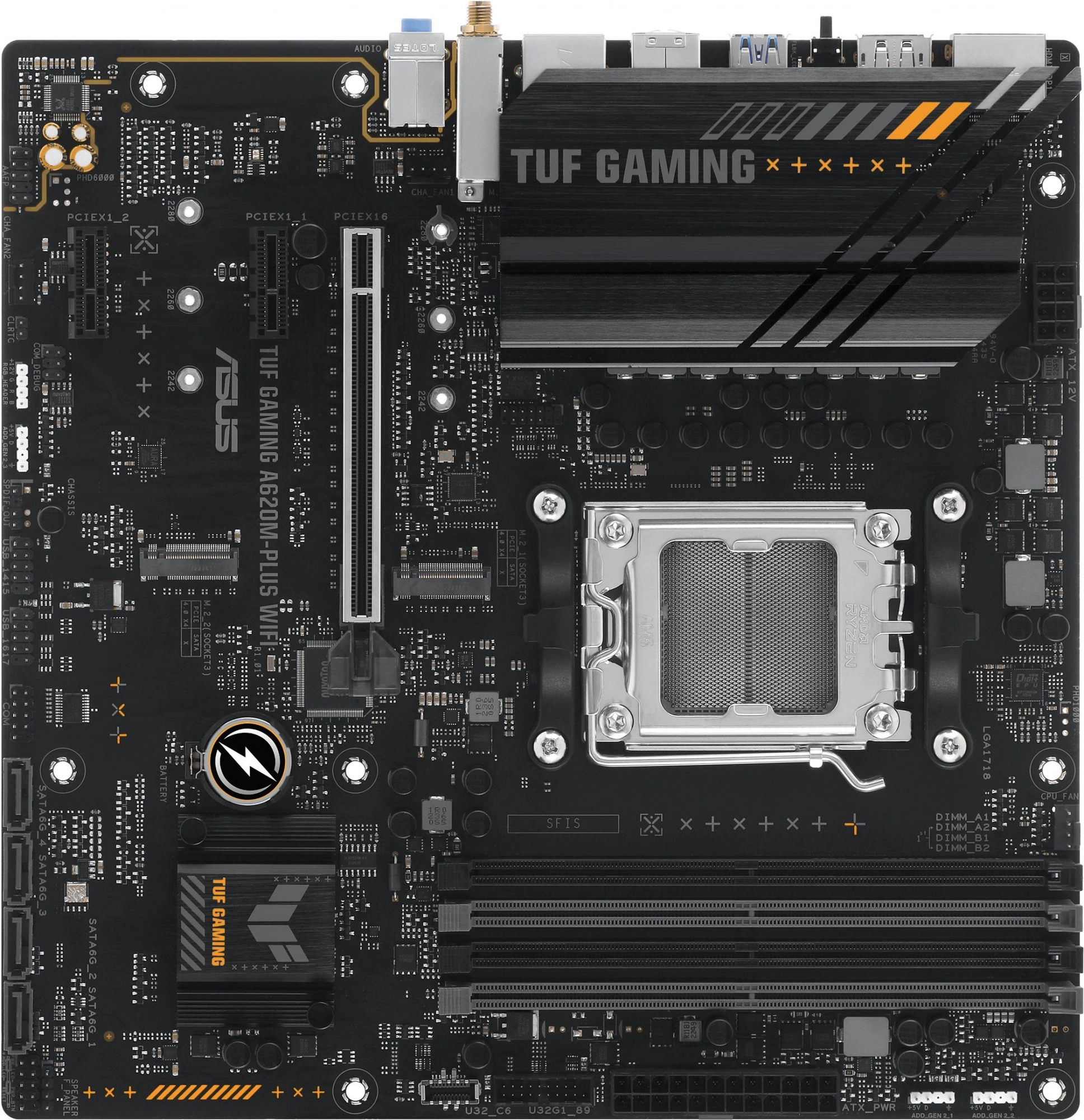 Материнская плата Asus A620M-F GAMING WIFI SocketAM5 AMD A620 2xDDR5 mATX AC`97 8ch(7.1) 2.5Gg RAID+HDMI