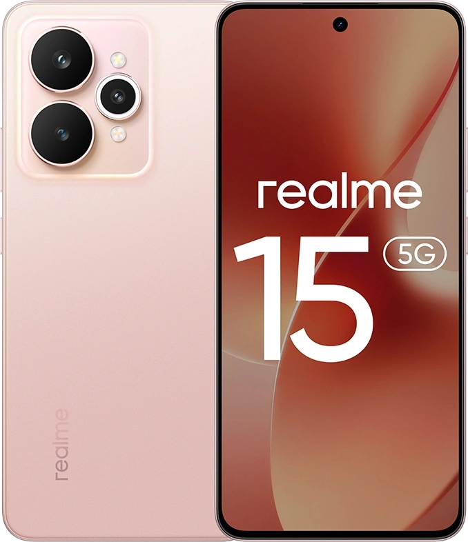 Смартфон Realme RMX5106 15 256Gb 8Gb розовый моноблок 3G 4G 6.78" 1264x2780 Android 15 50Mpix 802.11 a/b/g/n/ac/6 NFC GPS GSM900/1800 GSM1900