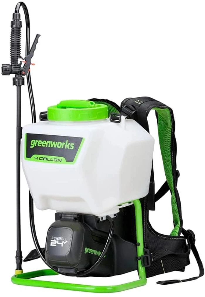 Опрыскиватель Greenworks G24BPSII аккум. ранц. 15л белый/зеленый (5300307)