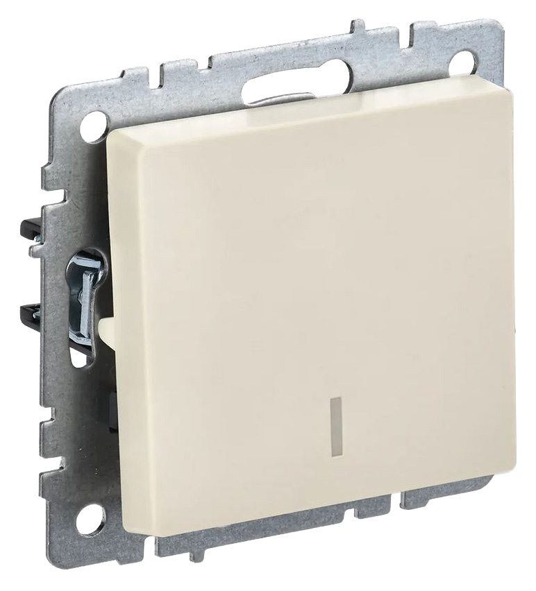 Выключатель IEK Brite ВС10-1-1-БрКр скрыт. 1кл. с подсветкой IP20 бежевый (упак.:1шт) (BR-V10-1-10-K10)