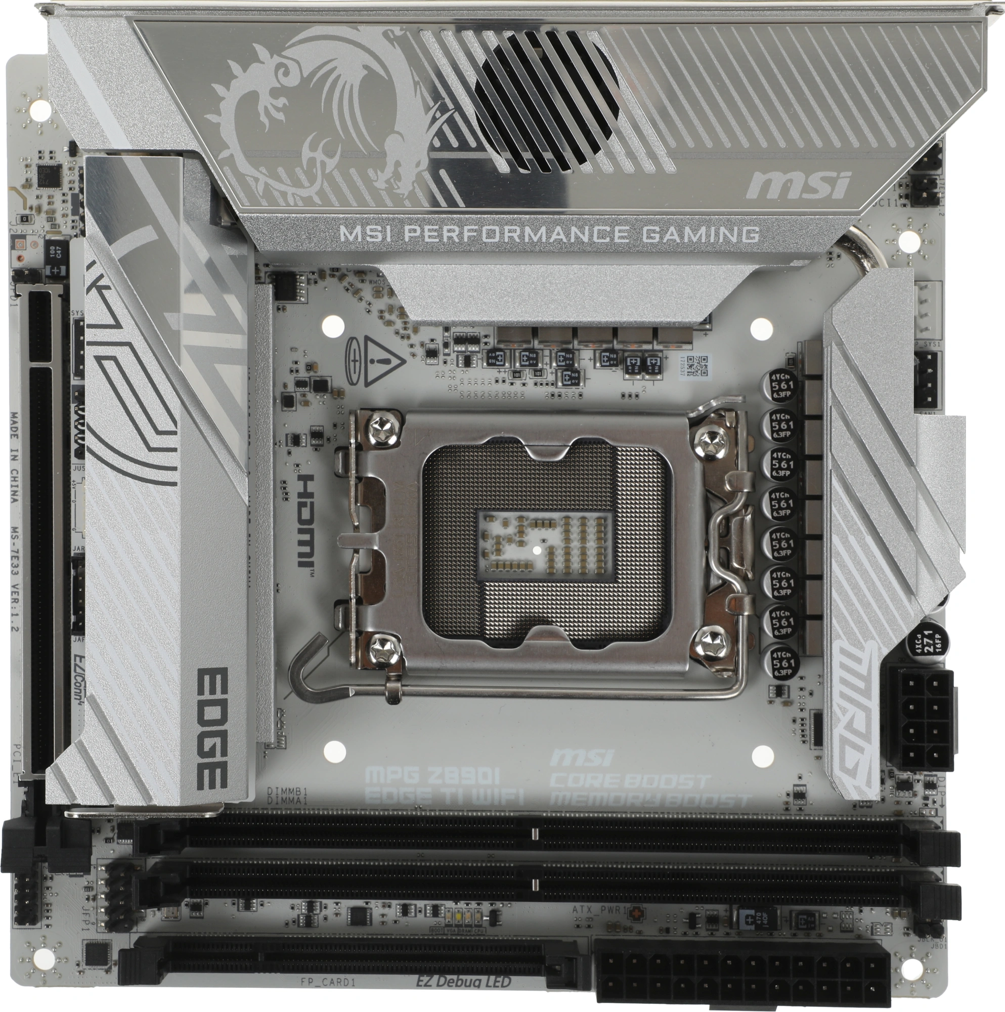 Материнская плата MSI MPG Z890I EDGE TI WIFI Soc-1851 Intel Z890 2xDDR5 mini-ITX AC`97 8ch(7.1) 5Gigabit RAID+HDMI