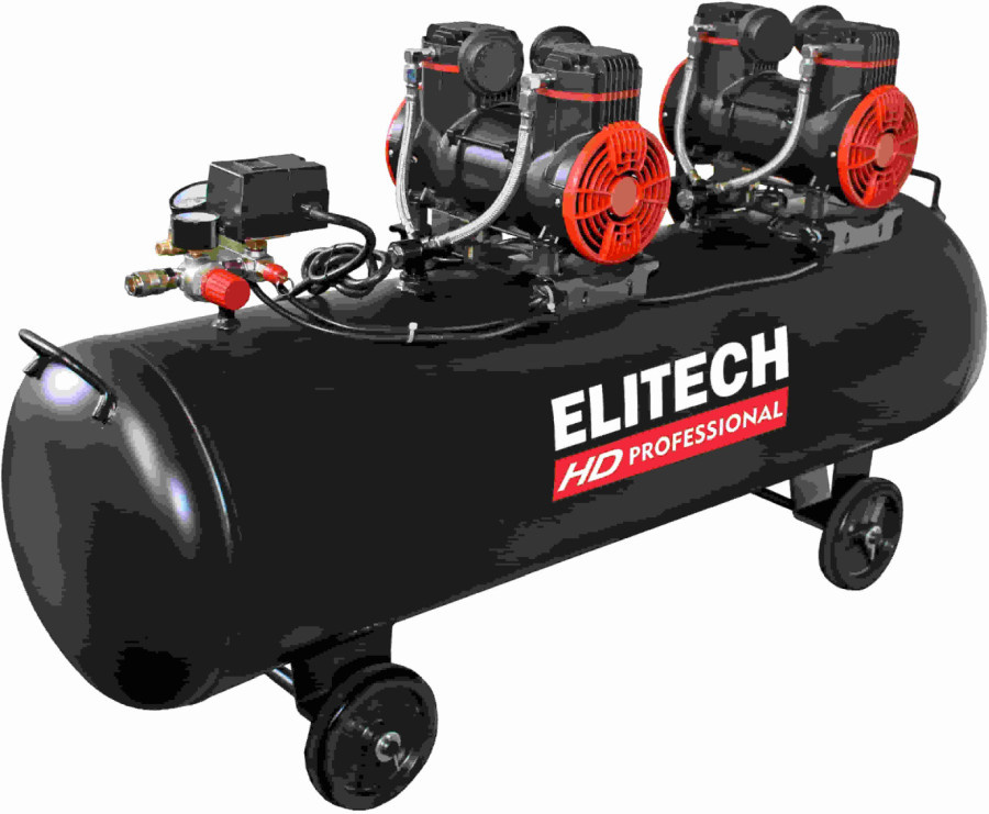 Компрессор поршневой Elitech ACF 500-120S безмасляный 500л/мин 120л 2900Вт черный/красный