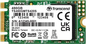 Накопитель SSD Transcend SATA-III 480GB TS480GMTS420S 420S M.2 2242 0.3 DWPD