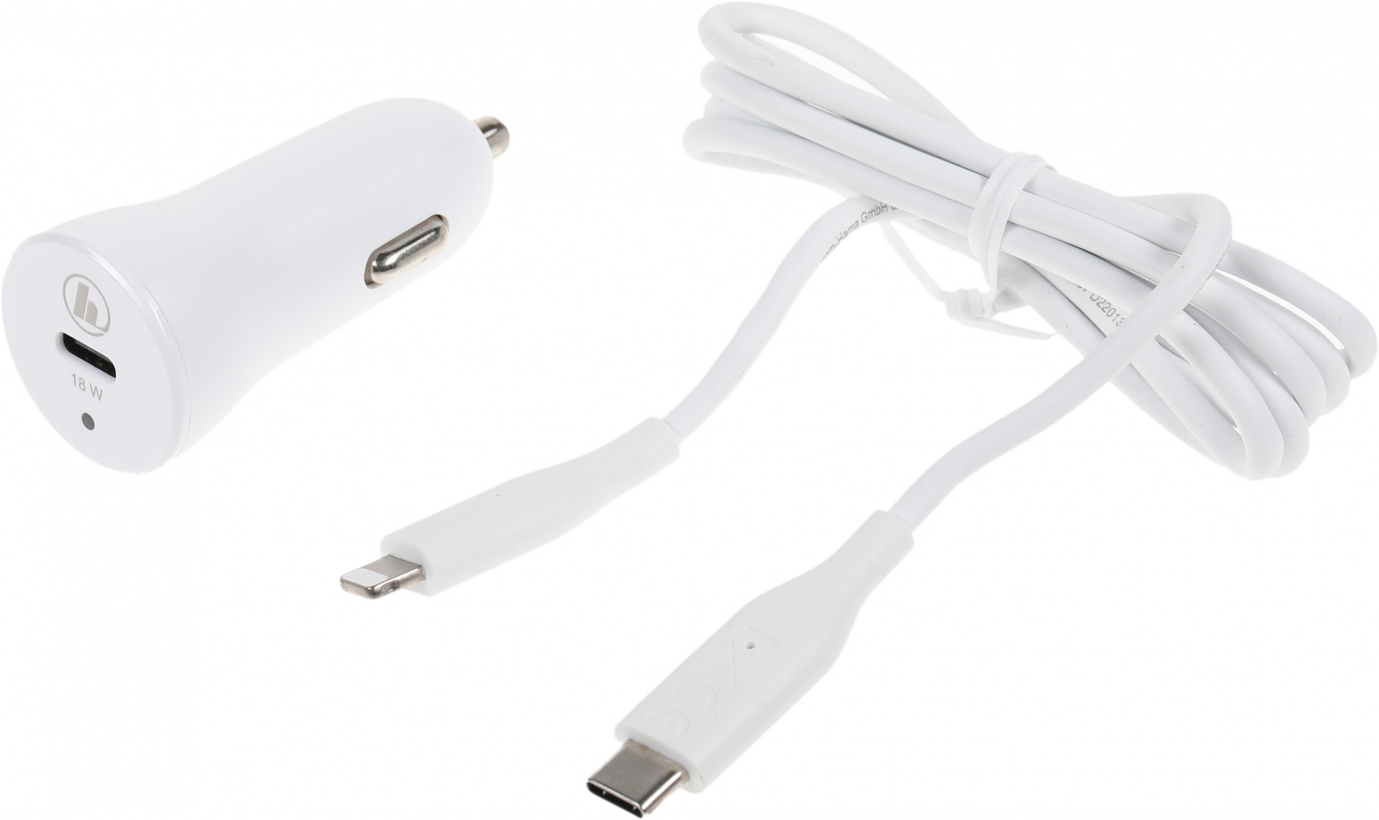 Автомобильное зар./устр. Hama H-183297 18W 3A (PD) USB Type-C для Apple белый (00183297)
