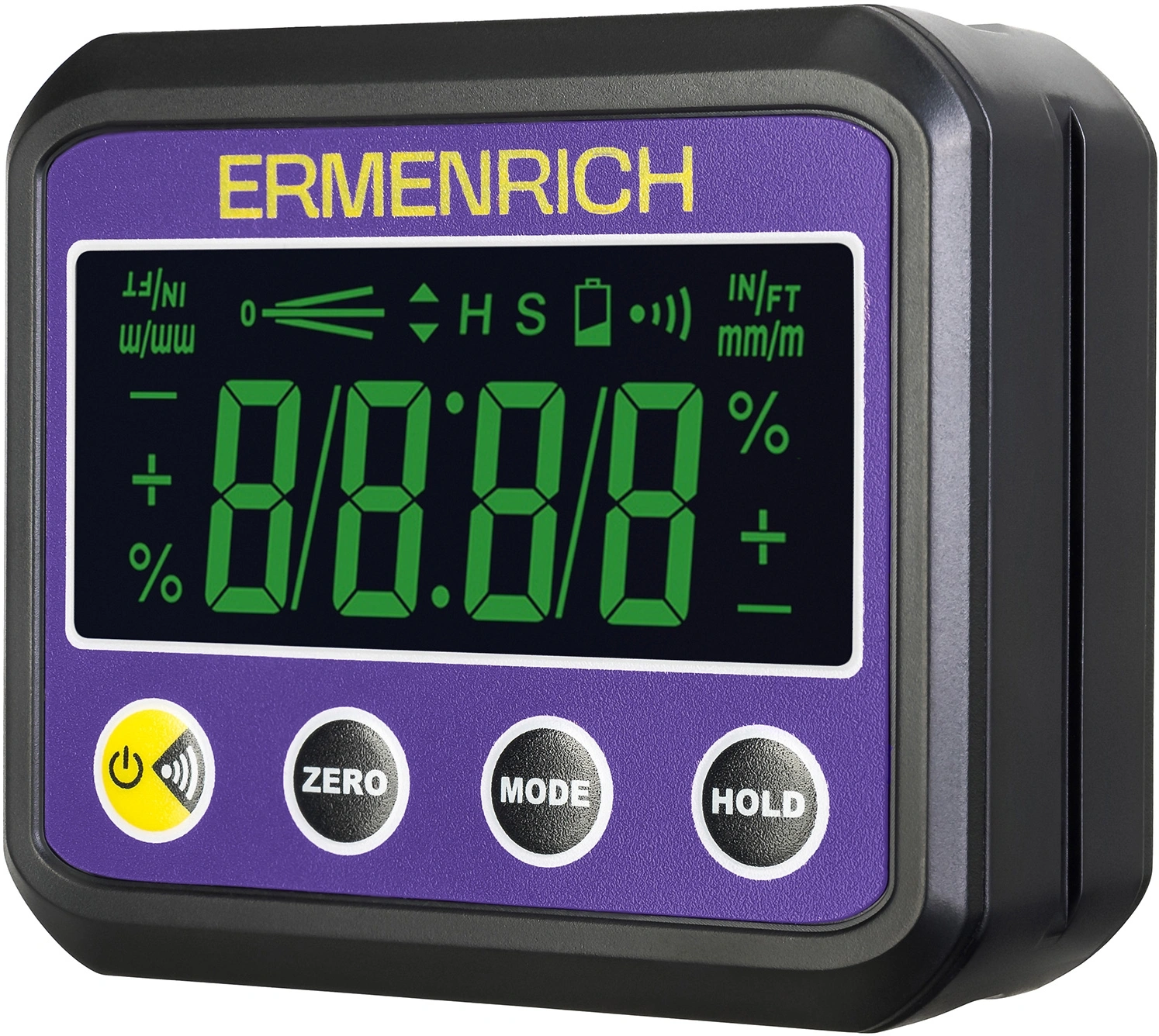 Уровень Ermenrich Verk LQ40 цифровой магнит. литой фиолетовый/черный (85693)