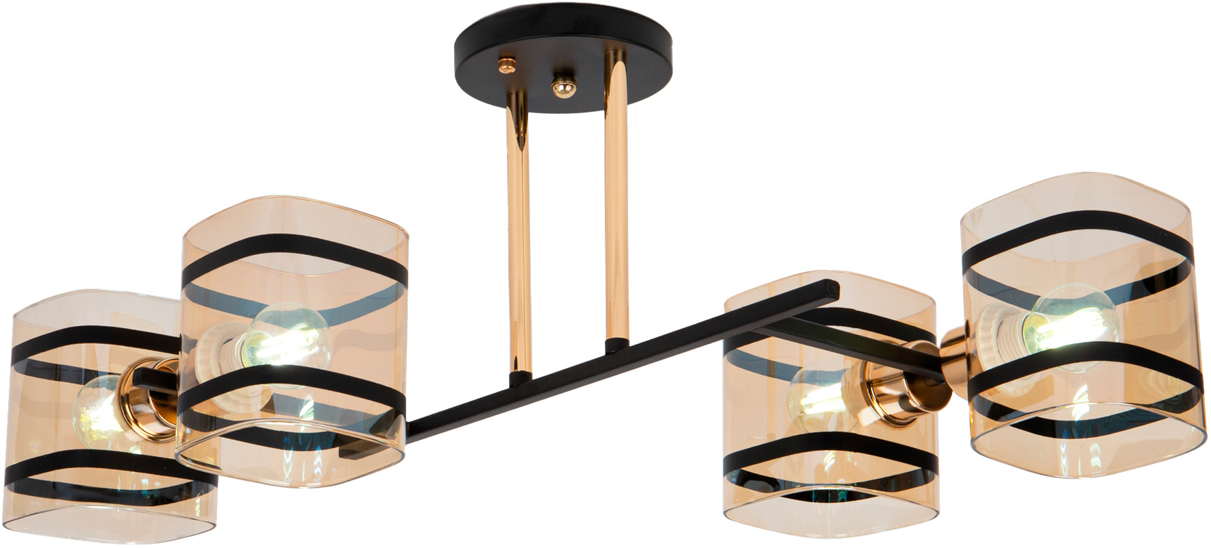 Люстра Hiper Shepard H213-4 потолоч. черный/прозрач.