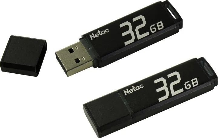 Флеш Диск Netac 32GB U351 NT03U351N-032G-20BK USB2.0 серый
