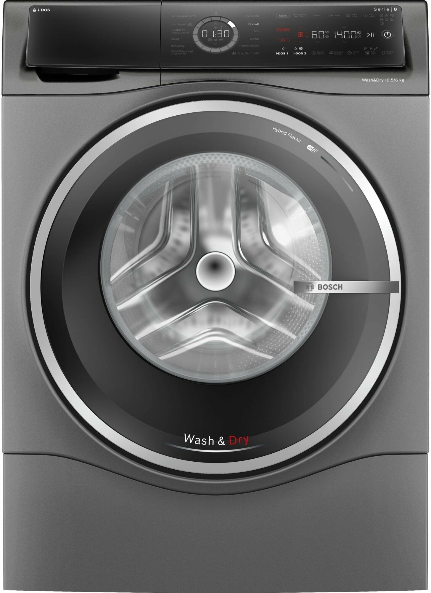 Стиральная машина Bosch Serie 8 WNC254ARSN пан.швед. загр.фронтальная макс.:10.5кг (с сушкой) серый