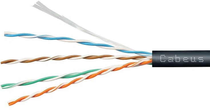 Кабель информационный Cabeus UTP-4P-Cat.5e-SOLID-OUT-LSZH-UV-100 кат.5E U/UTP 4 пары LSZH универсальный 100м черный