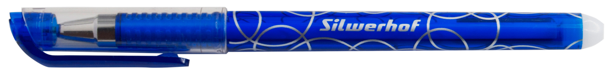 Ручка гелев. Silwerhof Erase d=0.7мм син. черн. в компл.:ластик кор. сменный стержень линия 0.5мм стираемая