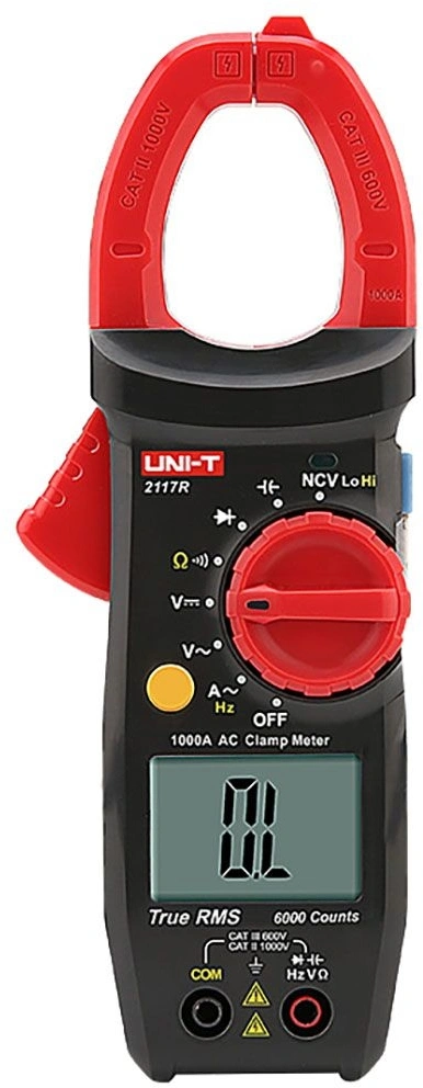 Клещи токоизмерительные Uni-T 2117R цифр. измер.ток:переменный/постоянный черный/красный
