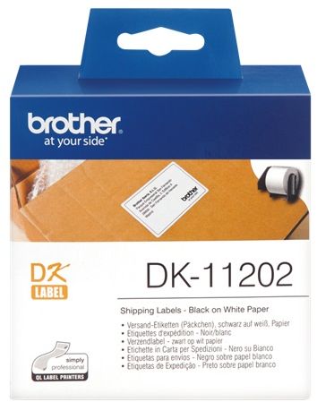 Картридж ленточный Brother DK11202 черный на белом для Brother QL-570