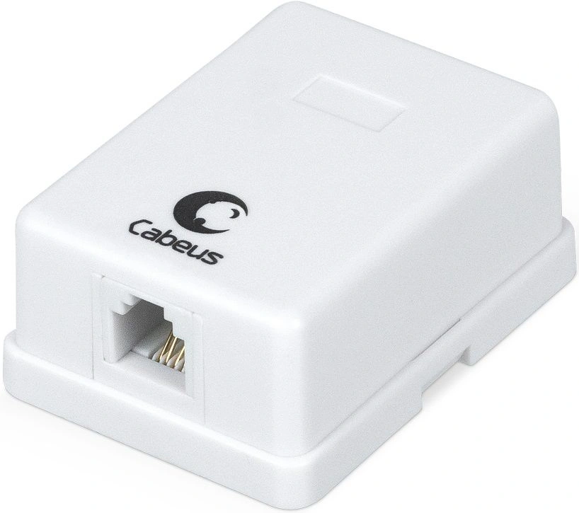 Розетка Cabeus WS-6P4C-TEL-1 телеф. RJ12 1 бел.