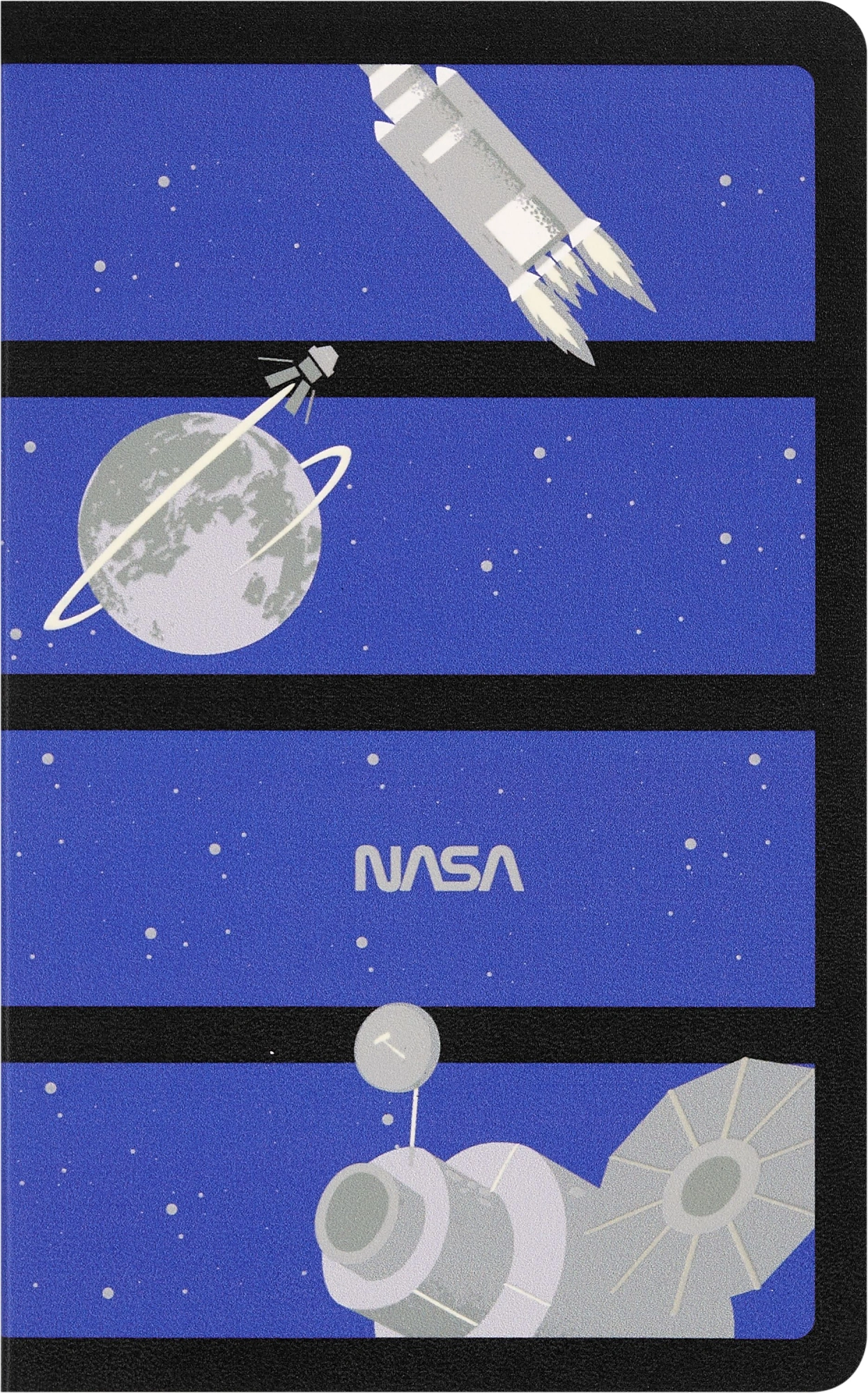 Блокнот Moleskine VOLANT NASA-INSPIRED SKVLNTL7063S5 Large 130х210мм PP 80стр. нелинованный мягкая обложка голубой Ракета
