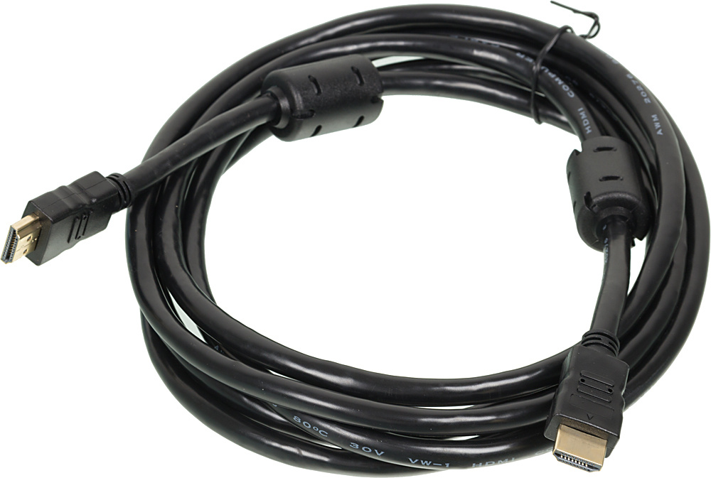 Кабель аудио-видео Buro HDMI 1.4 HDMI (m)/HDMI (m) 3м. феррит.кольца черный (HDMI-19M/19M-3M-MG)