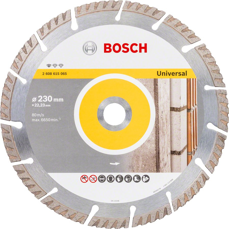 Диск алмазный Bosch Standard (2608615065) d=230мм d(посад.)=22.23мм (угловые шлифмашины) (упак.:1шт)