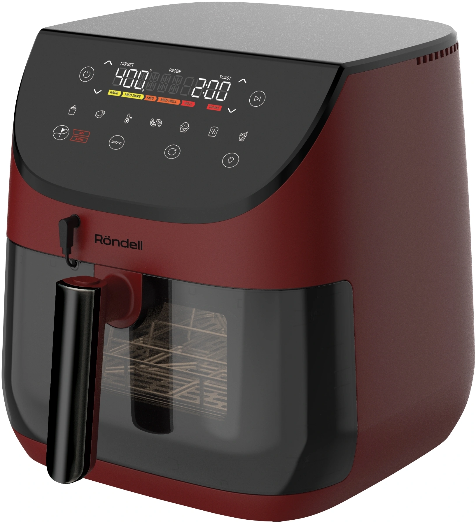 Аэрогриль Rondell RDE-AF888 1700Вт бургунди/черный Аэрогриль Rondell RDE-AF888 1700Вт бургунди/черный