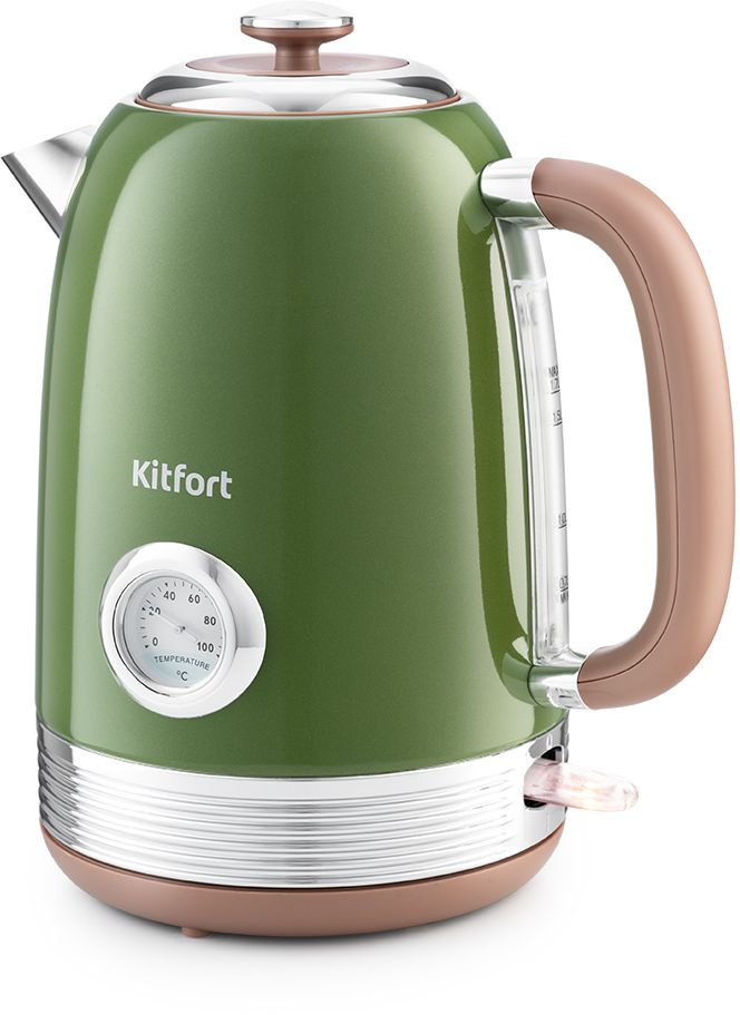 Чайник электрический Kitfort КТ-6110 1.7л. 2200Вт зеленый (корпус: нержавеющая сталь)
