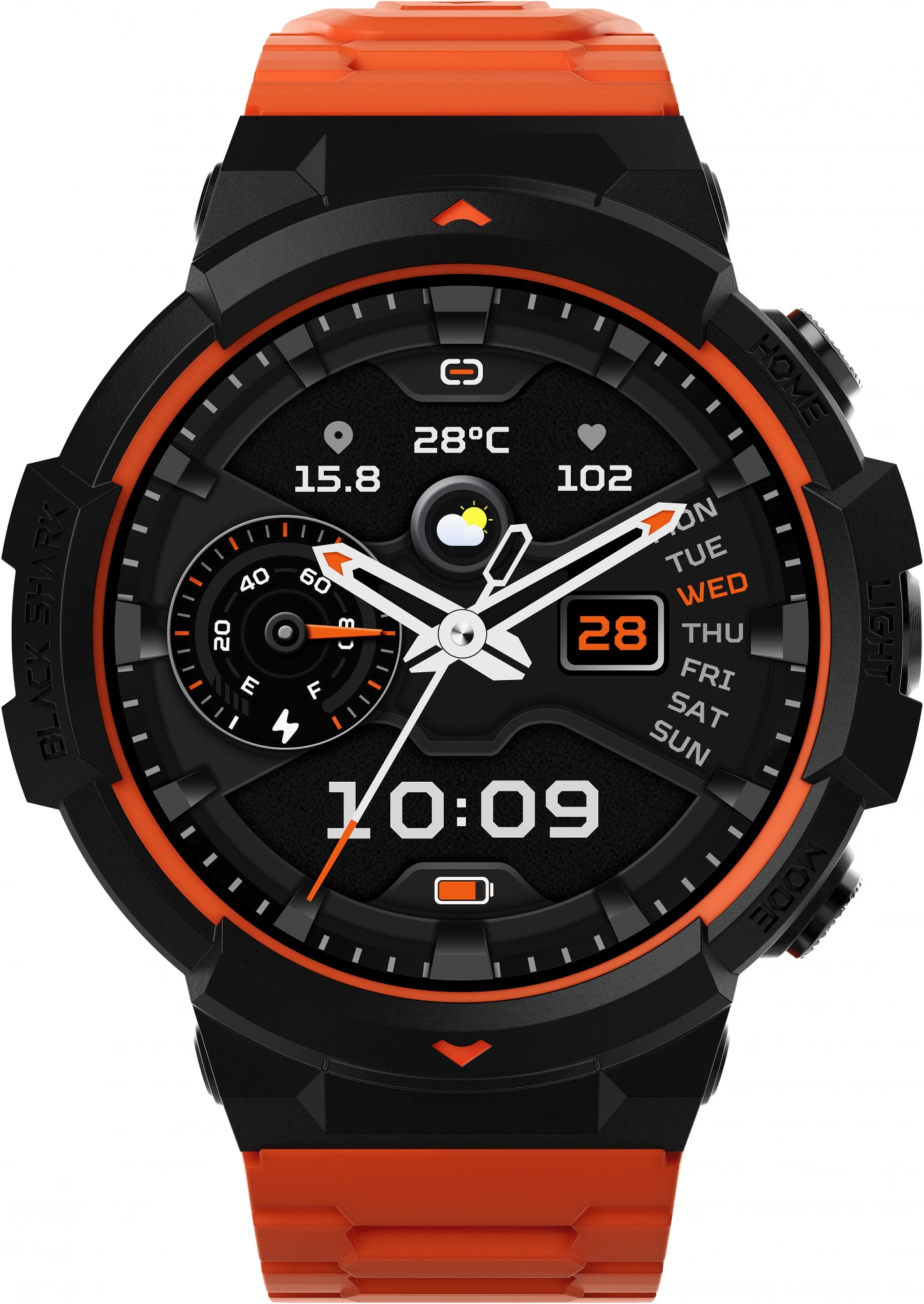 Смарт-часы Black Shark BS-W2402 (GS3 Sport) 14.3" AMOLED корп.черный рем.оранжевый разм.брасл.:140-220мм (6977541630604)