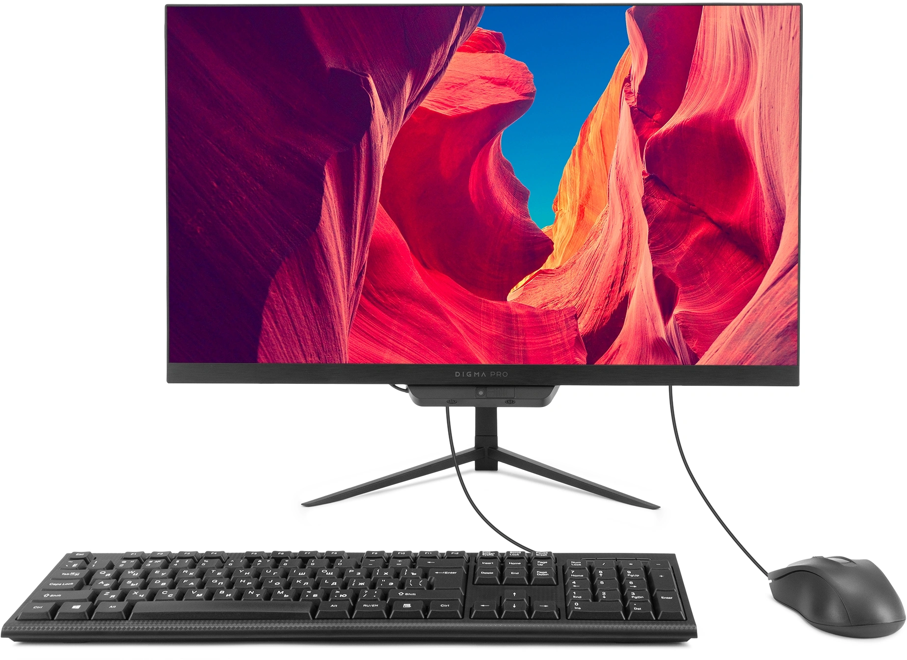 Моноблок Digma Pro Base 23.8" Full HD i3 12100 (3.3) 16Gb SSD512Gb UHDG 730 Windows 11 Pro GbitEth WiFi BT 90W клавиатура мышь Cam черный 1920x1080