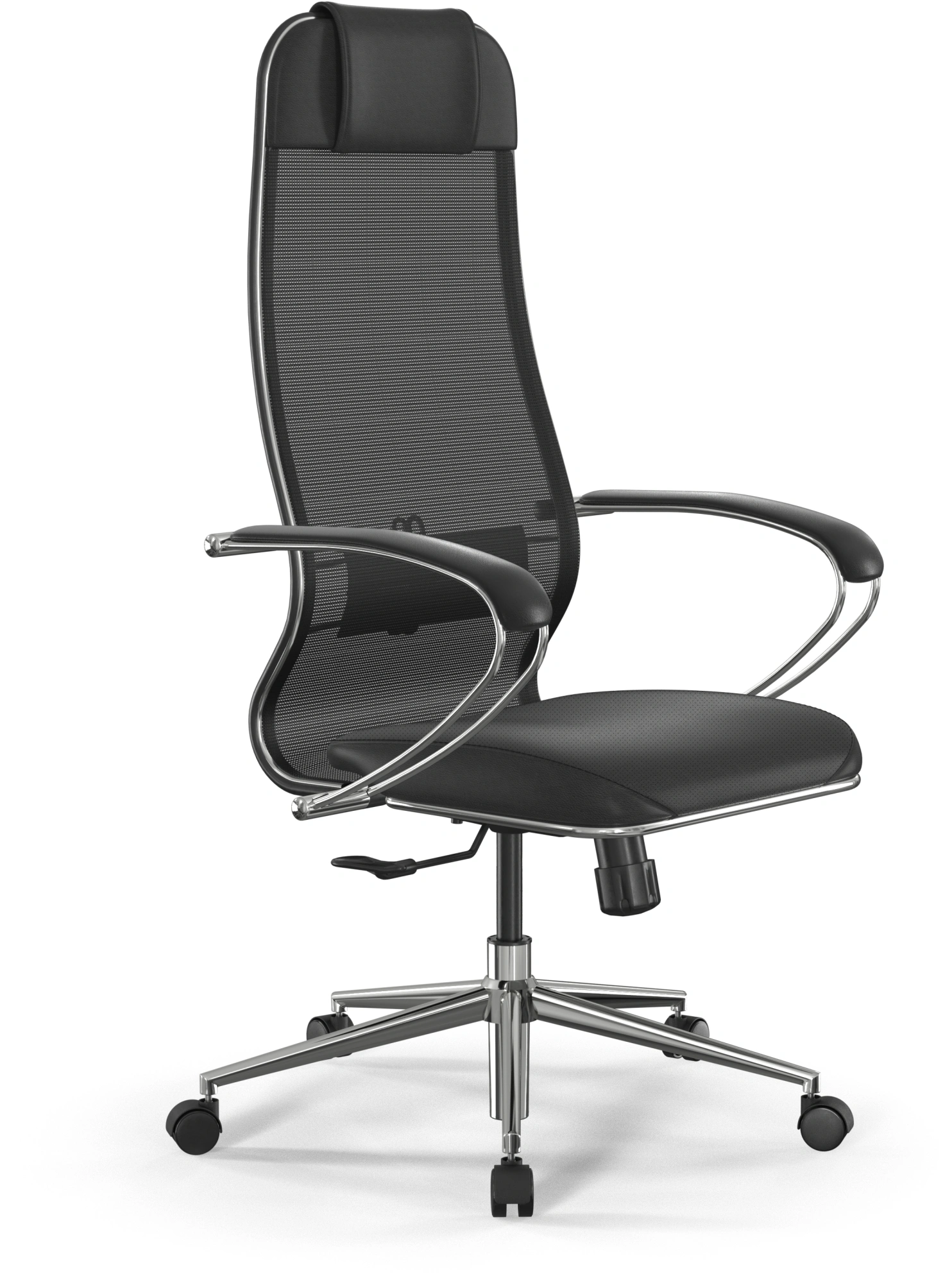 Кресло Метта ErgoLife Set 16 черный сиденье черный сетка с подголов. крестов. металл хром