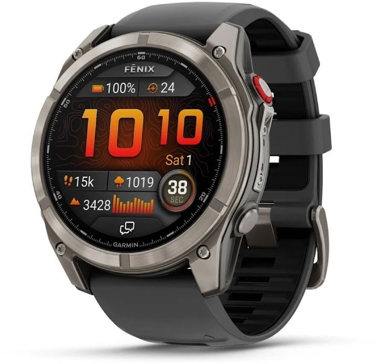 Смарт-часы Garmin Fenix 8 Pro 51мм 1.4" AMOLED корп.серебристый рем.черный разм.брасл.:127-225мм (010-03199-11)
