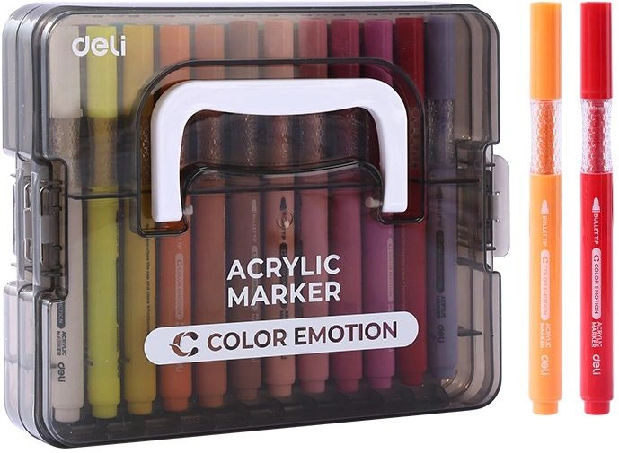 Набор маркеров Deli EC194-24 Color Emotion круг. пулевидный пиш. наконечник 24цв. ассорти (24шт.) пластиковая коробка