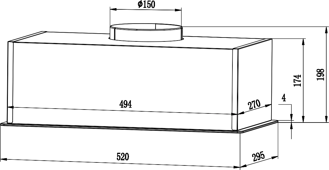 Вытяжка встраиваемая Weissgauff Box 850 Touch черный управление: сенсорное (1 мотор)