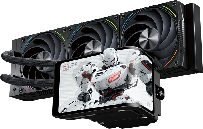 Система водяного охлаждения Thermalright Wonder Vision 360 Turbo ARGB Soc-AM5/AM4/1200/1700/1851 черный 4-pin 44.7dB Al LCD Ret (W-VISION-TURBO-360-BL-ARGB)