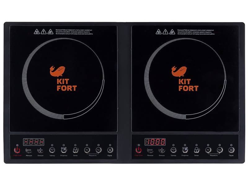 Плита Электрическая Kitfort КТ-109 черный стеклокерамика (настольная)
