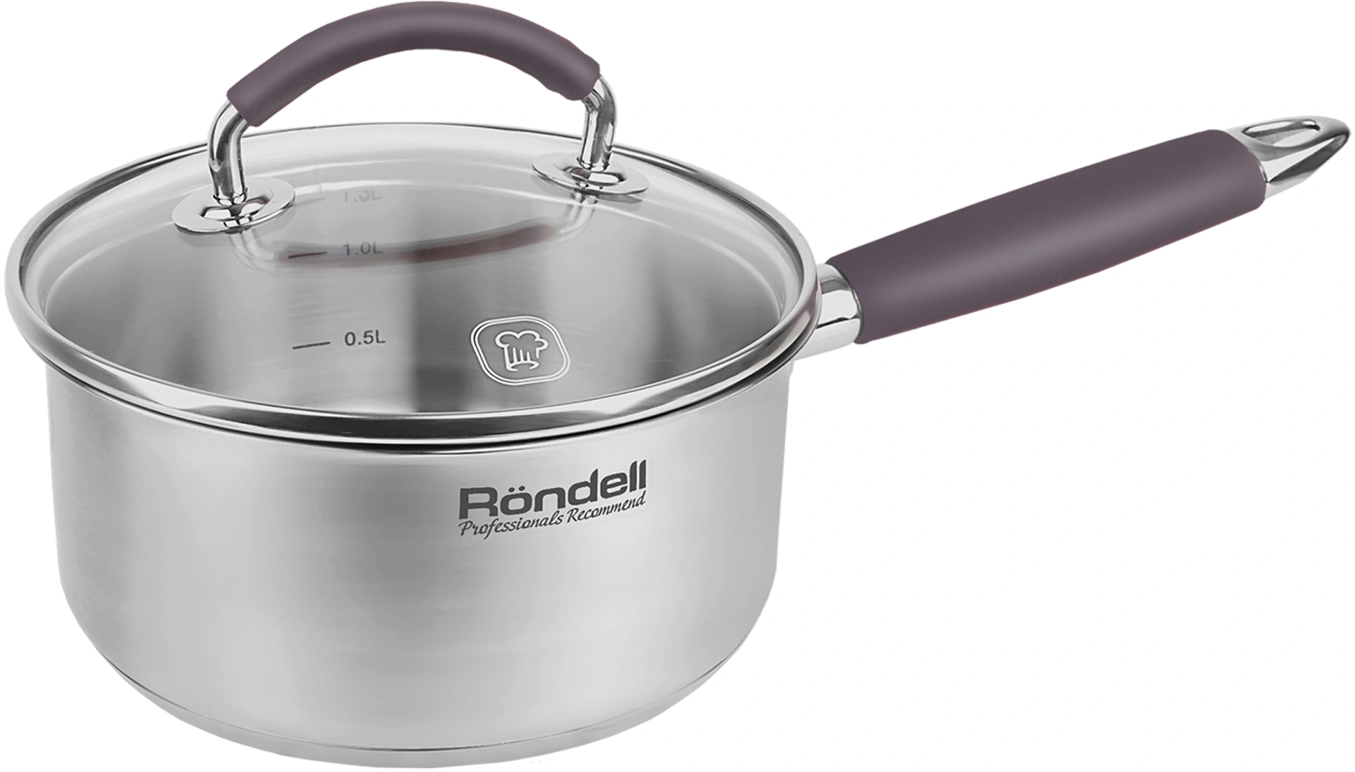 Ковш Rondell Akzent RDS-1386 1.3л. d=16см (с крышкой) стальной