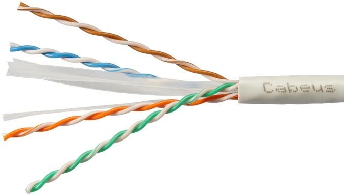 Кабель информационный Cabeus UTP-4P-CAT.6-SOLID-LSZH-GY-100 кат.6 U/UTP 4 пары LSZH внутренний 100м серый