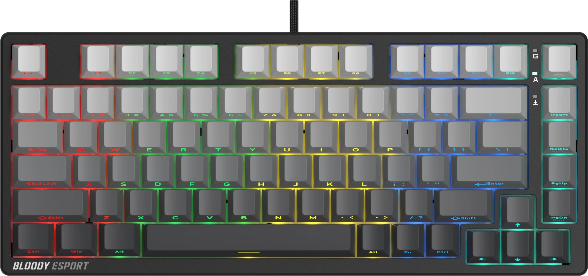 Клавиатура A4Tech MS76 PLUS механическая черный/серый USB Multimedia for gamer LED кабель 1.8м