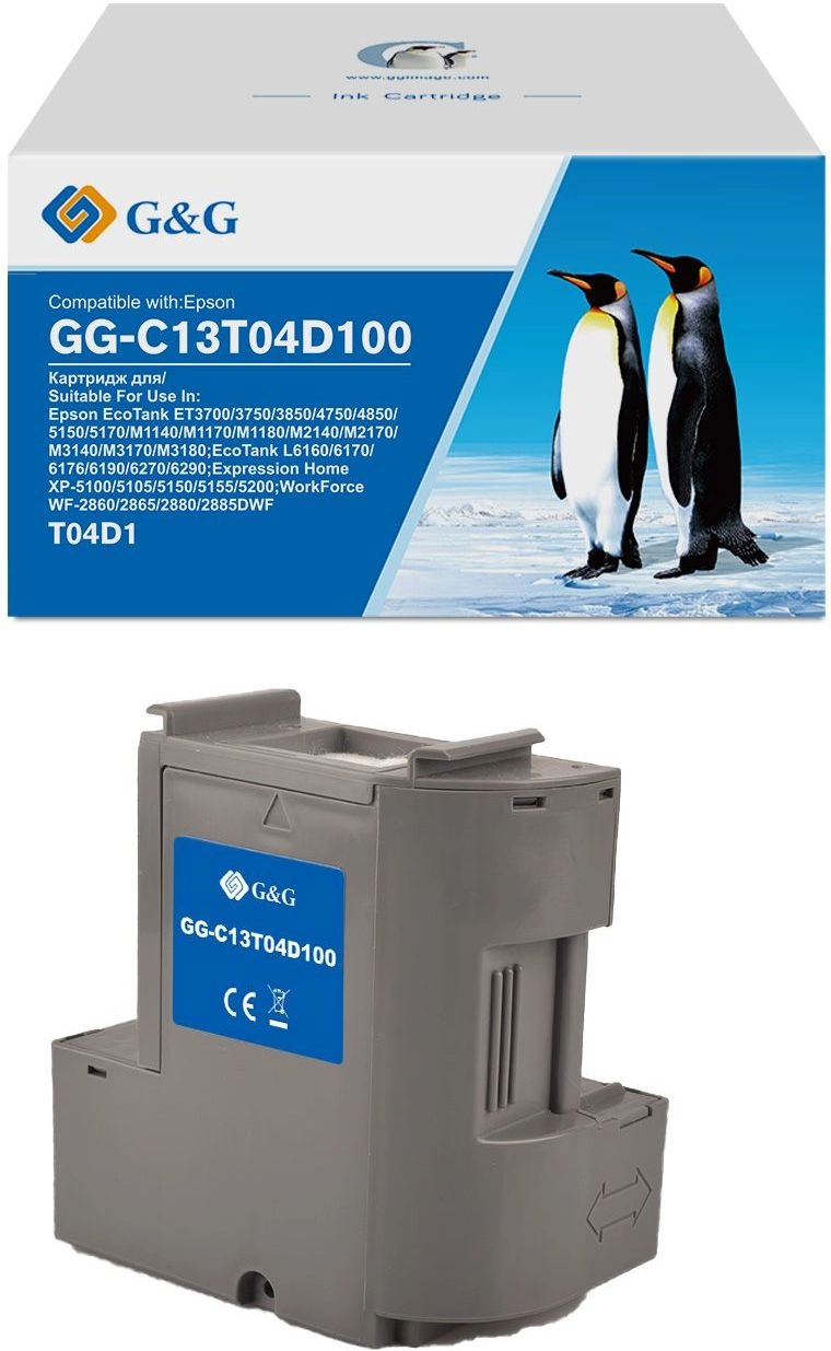 Бункер G&G GG-C13T04D100 (C13T04D100 емкость для отработанных чернил) для Epson EcoTank ET3700/3750/3850/4750/4850/5150/5170/M1140/M1170/M1180/M2140/M2170