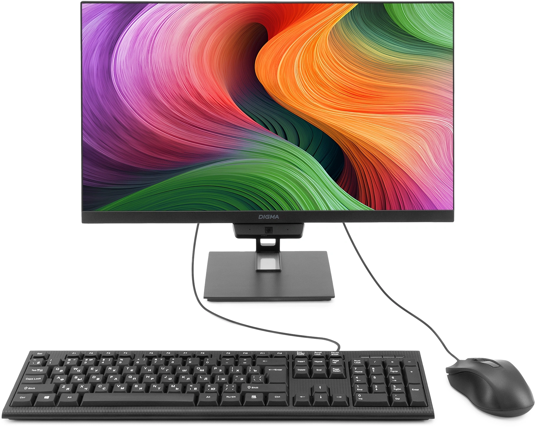 Моноблок Digma Action 21.5" Full HD N95 (1.7) 8Gb SSD256Gb UHDG CR Windows 11 Pro GbitEth WiFi BT 60W клавиатура мышь Cam черный 1920x1080
