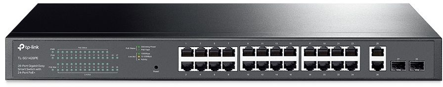 Коммутатор TP-Link JetStream TL-SG1428PE 26x1Гбит/с 2SFP 24PoE+ 250W управляемый