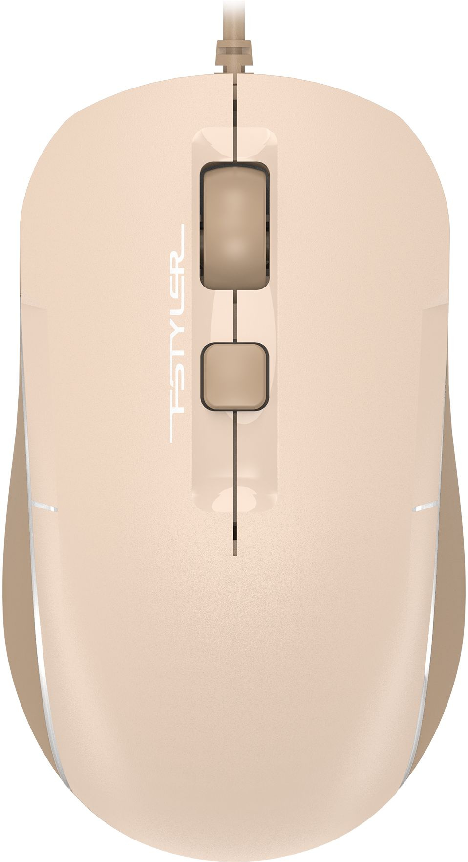 Мышь A4Tech Fstyler FM26S бежевый/коричневый оптическая (1600dpi) silent USB для ноутбука (4but)