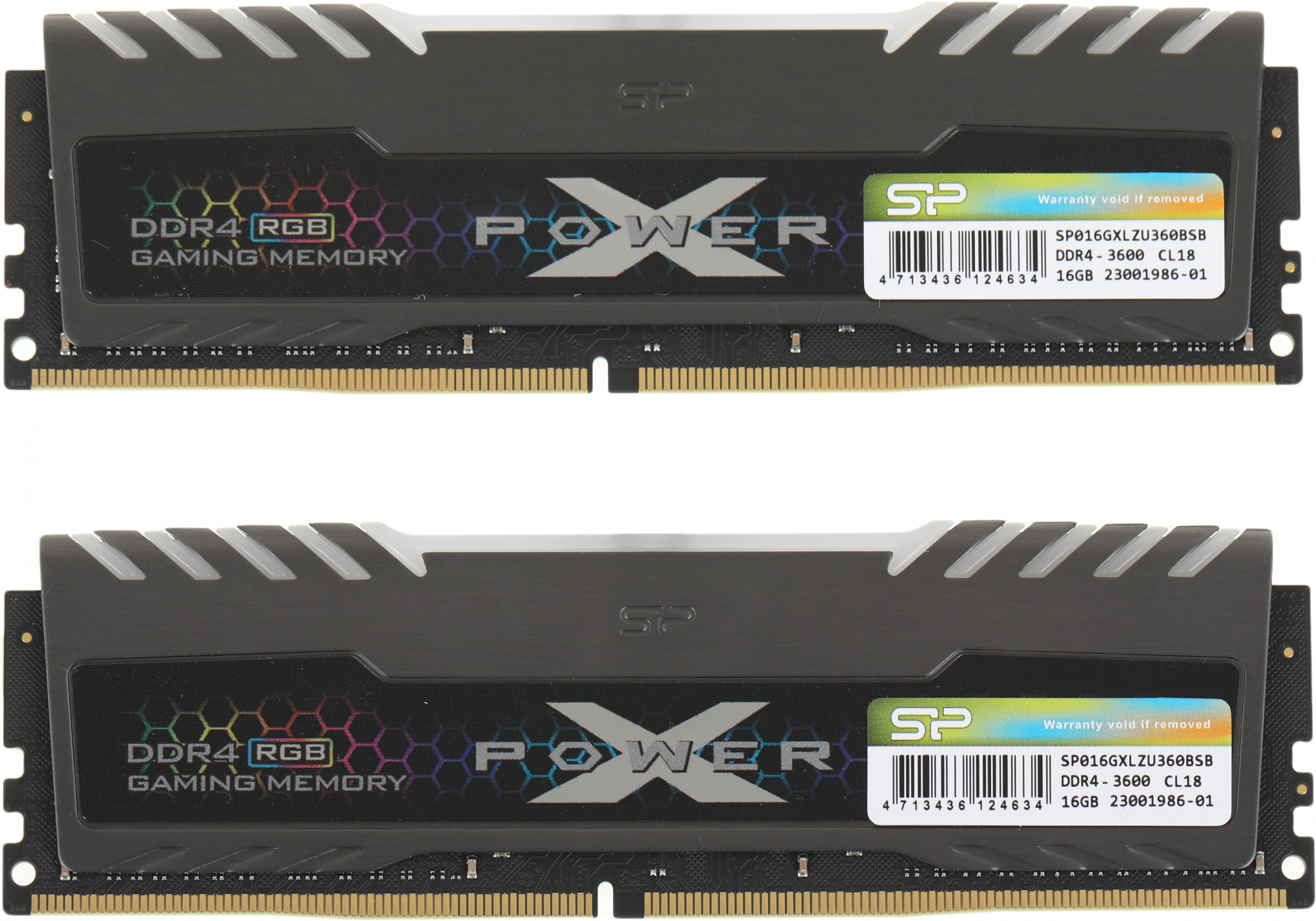 Память DDR4 2x16GB 3600MHz Silicon Power SP032GXLZU360BDB Xpower Turbine RGB RTL Gaming PC4-28800 CL18 DIMM 260-pin 1.35В kit single rank с радиатором Ret
