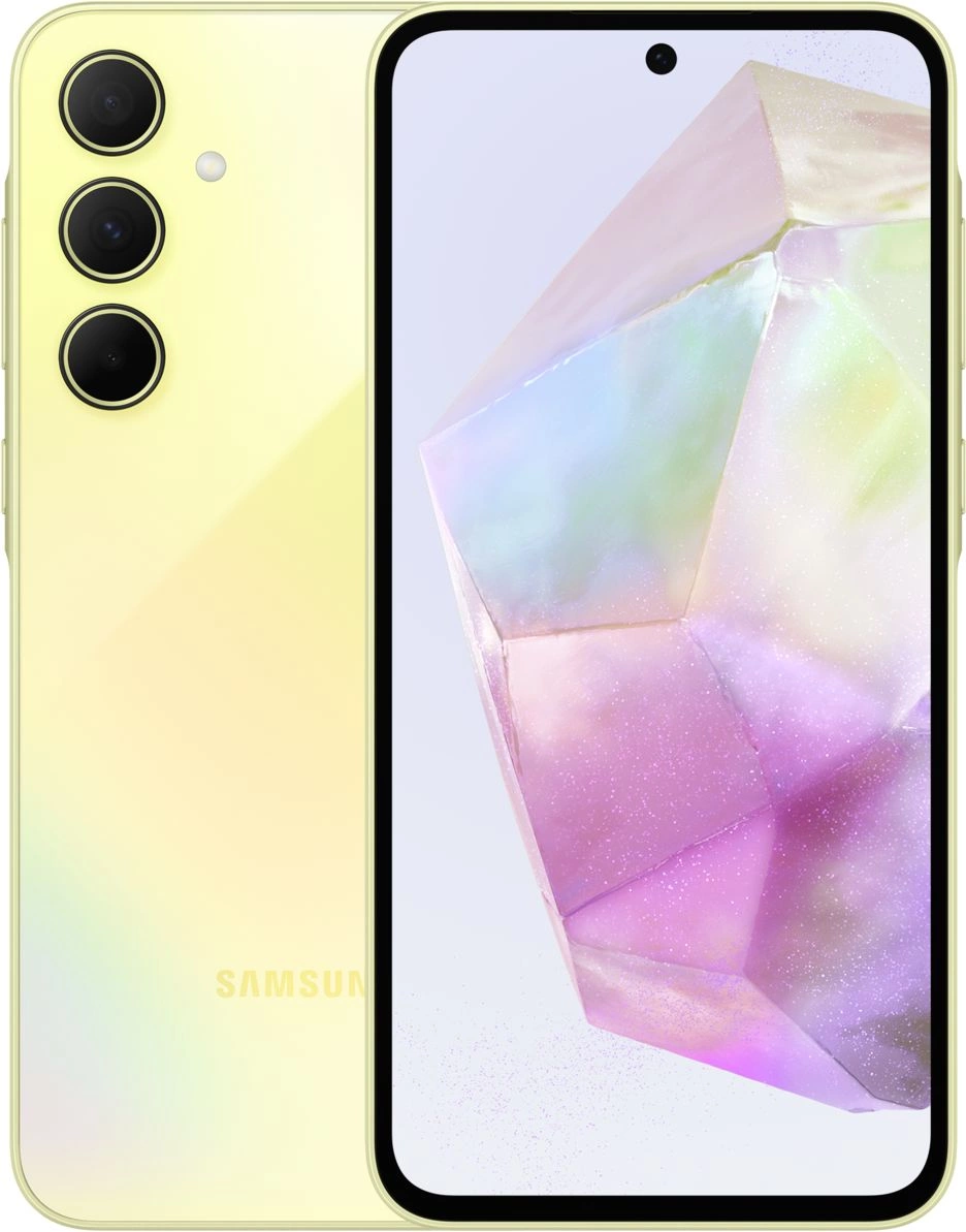 Смартфон Samsung SM-A356E Galaxy A35 5G 128Gb 8Gb желтый моноблок 3G 4G 2Sim 6.6" 1080x2340 Android 14 50Mpix 802.11 a/b/g/n/ac/ax NFC GPS GSM900/1800 GSM1900 Protect microSD max1024Gb