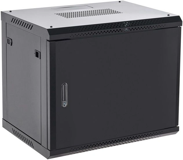 Шкаф коммутационный Rexant (04-0954-122) настенный 9U 400x542мм пер.дв.металл черный металл